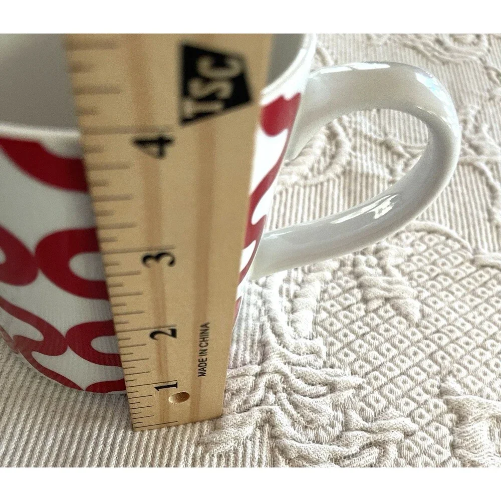 Crate & Barrel Geometric Design Mug Red White Cup Replacement